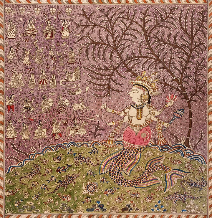 Vishnu Matsya Avatar Mata Ni Pachedi By Dilip Chitara For Home Decor Thumbnail