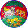 Order Online Tiger Pattachitra Wooden Wall Plates