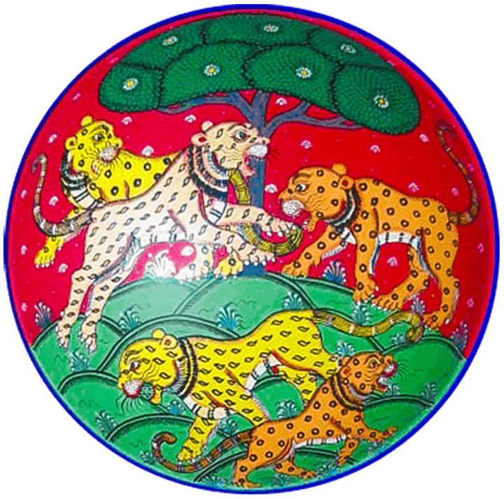 Vivid Symbolism Wild Serenade - Pattachitra Plate by Apindra Swain for Home Decor Thumbnail