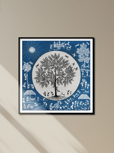 Harmony beneath the Tree of Life: Warli by Dilip Bahotha for sale