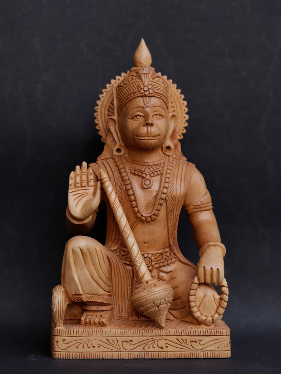 Shop Seating Hanuman in Sandalwood Carving by Om Prakash 