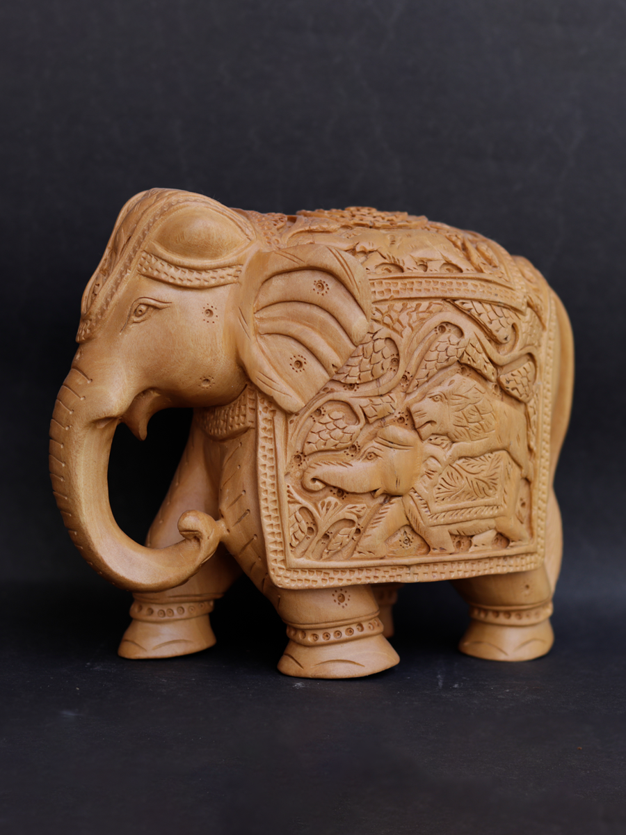 Shop Royal Elephant in Sandalwood Carving by Om Prakash