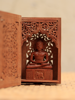 Journey to Liberation: Mahavira's Sandalwood Carving for sale