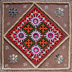 Brown Patchwork Lippan Kaam Wall Panel by Nalemitha