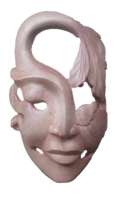 Buy Woman and Nature in Wooden Mask by Paramesh Sarkar