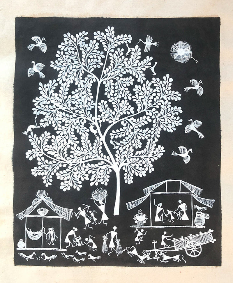Buy Warli Ecosystem, Warli Art by Dilip Bahotha