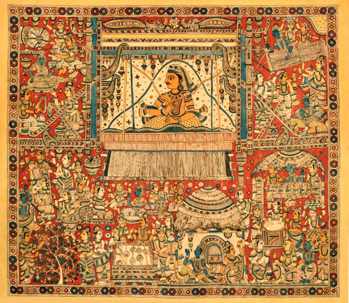 Weaver’s Village in Kalamkari Painting by Siva Reddy Thumbnail