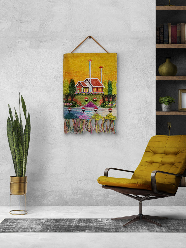 Weaving Timeless Threads: The Perfect Picture of Rich Indian Countryside, Ghazipur Wall Hanging by Md. Matim Thumbnail