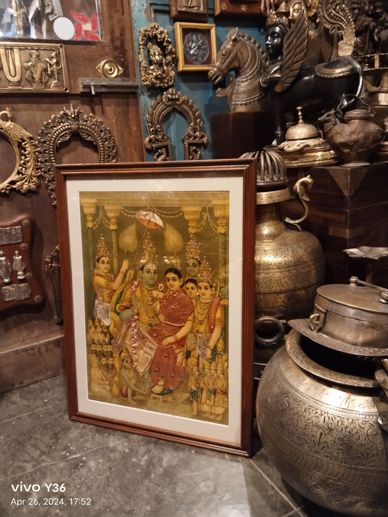 Rama Pattabhishekam Oleograph by Raja Ravi Varma (Embellished)