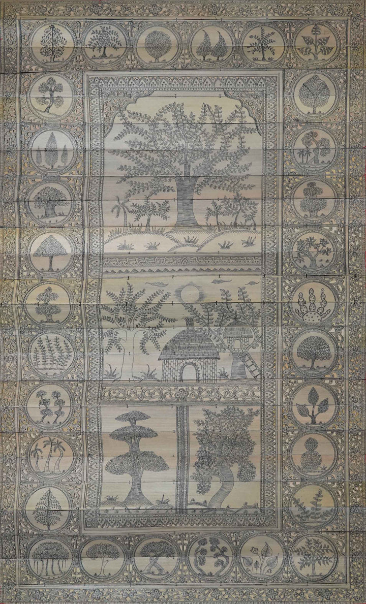 Whimsical Timber: Diverse Patterns of Tree Talapatra Painting by Apindra Swain Thumbnail