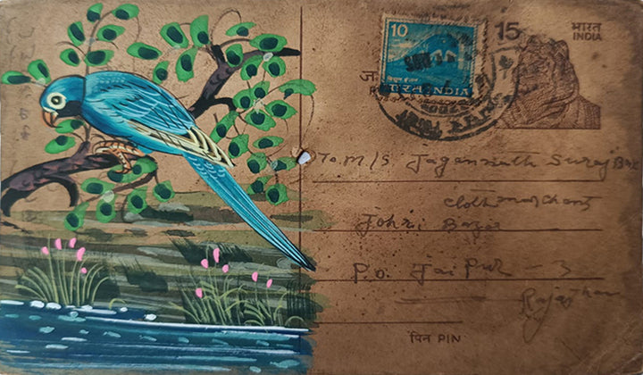 Whispers of Serenity: Mughal Miniature Postcard by Mohan Prajapati Thumbnail