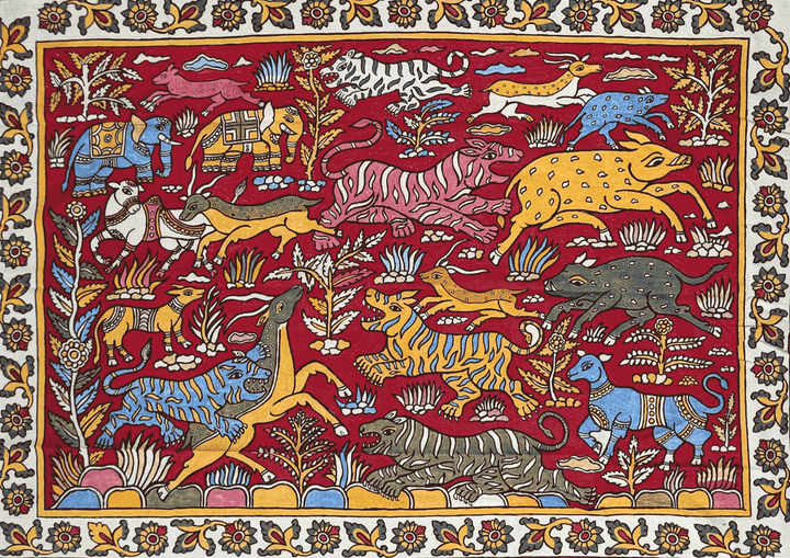 Wildlife in Kalamkari by K. Lakshminarayanan Thumbnail