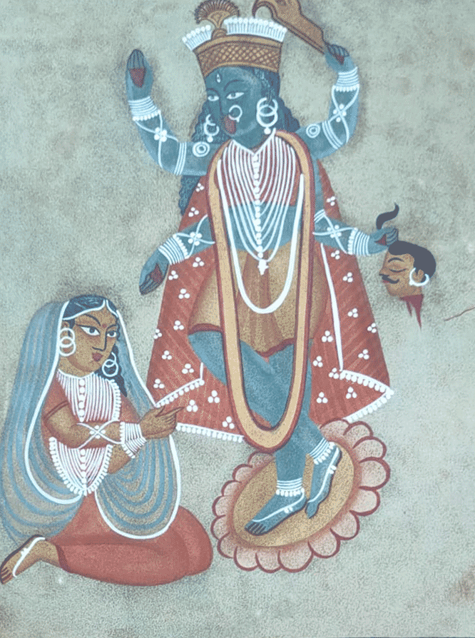Woman Worshipping Maa Kali in Kalighat by Hasir Chitrakar Thumbnail