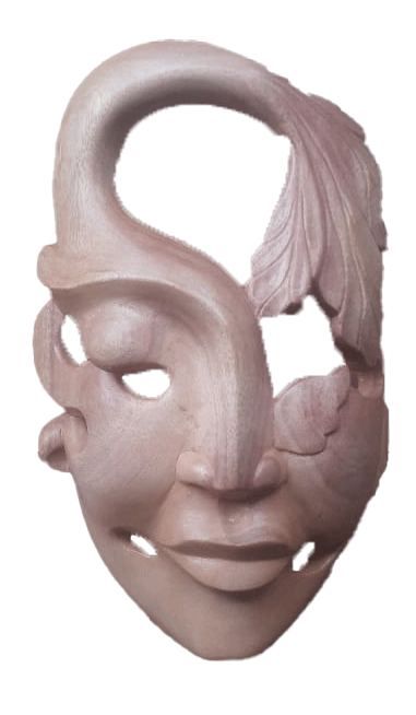 Woman and Nature in Wooden Mask by Paramesh Sarkar Thumbnail