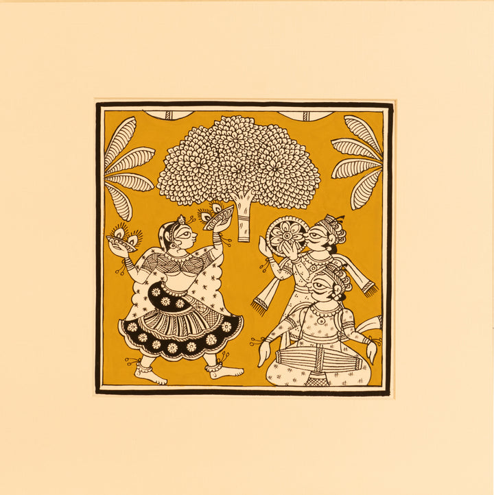 Woman dancing with diyas in Phad by Kalyan Joshi Thumbnail
