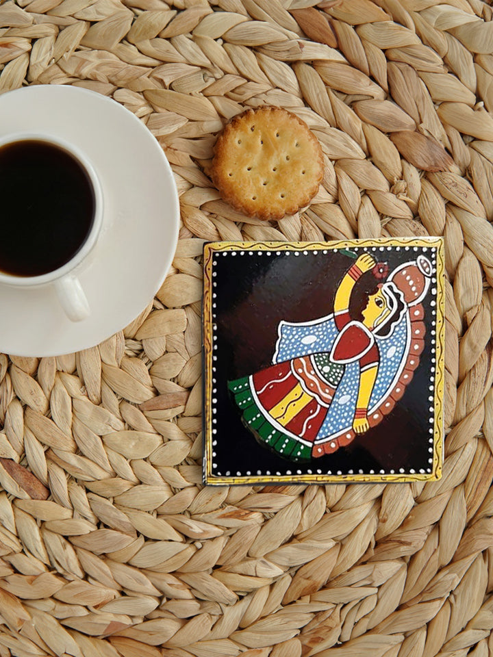 Women carrying Pots Tikuli coaster art by Ashok Kumar Thumbnail