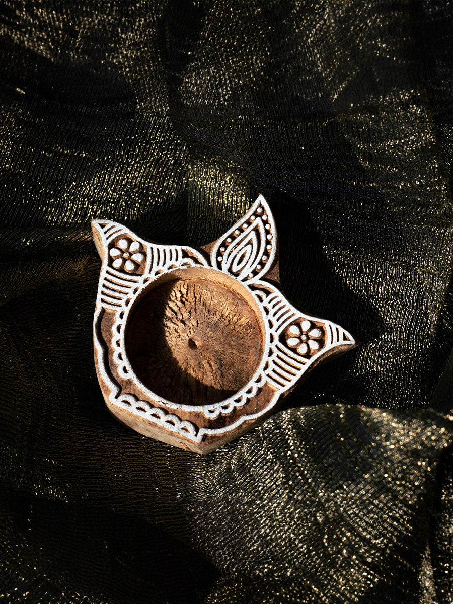 Handmade Wooden Diya for sale
