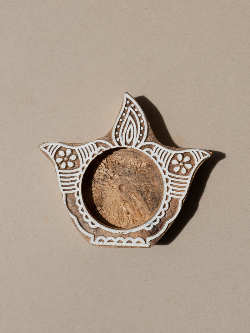 Buy Handcrafted Wooden Diya for diwali home decor