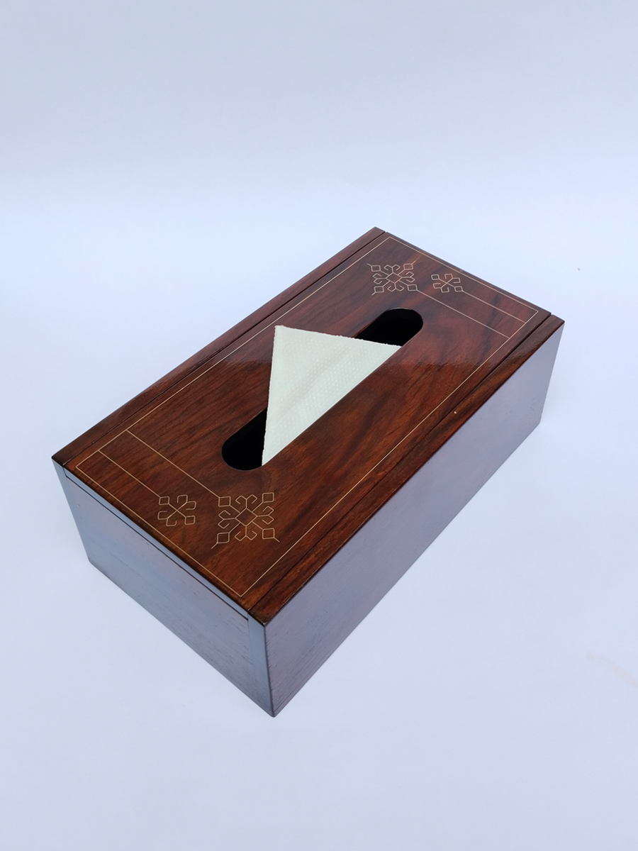 Shop Wooden Tissue Box: Tarkashi by Mohan Lal Sharma