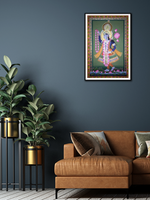 Yamuna's Divine Play: Pichwai Painting  for sale