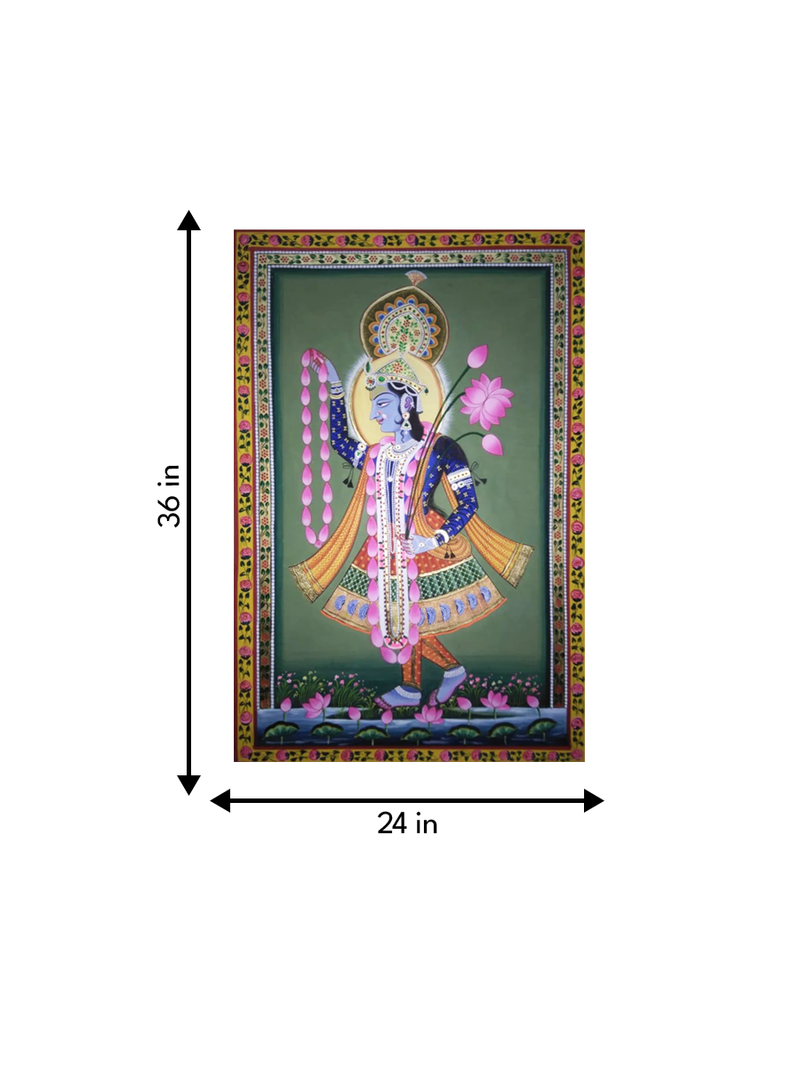 Yamuna's Divine Play: Pichwai Painting by Jayesh Sharma