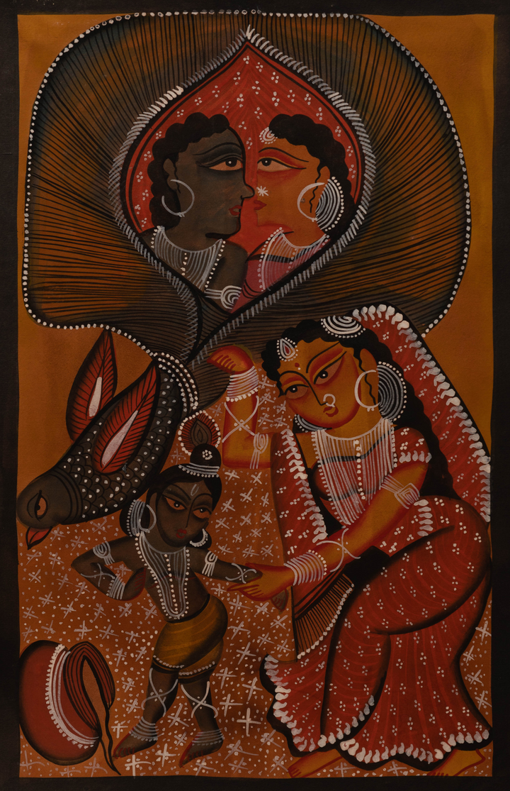 Yashoda and Krishna in Bengal Pattachitra by Swarna Chitrakar Thumbnail