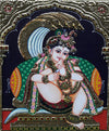 Buy Young Krishna, Tanjore Painting by Sanjay Tandekar