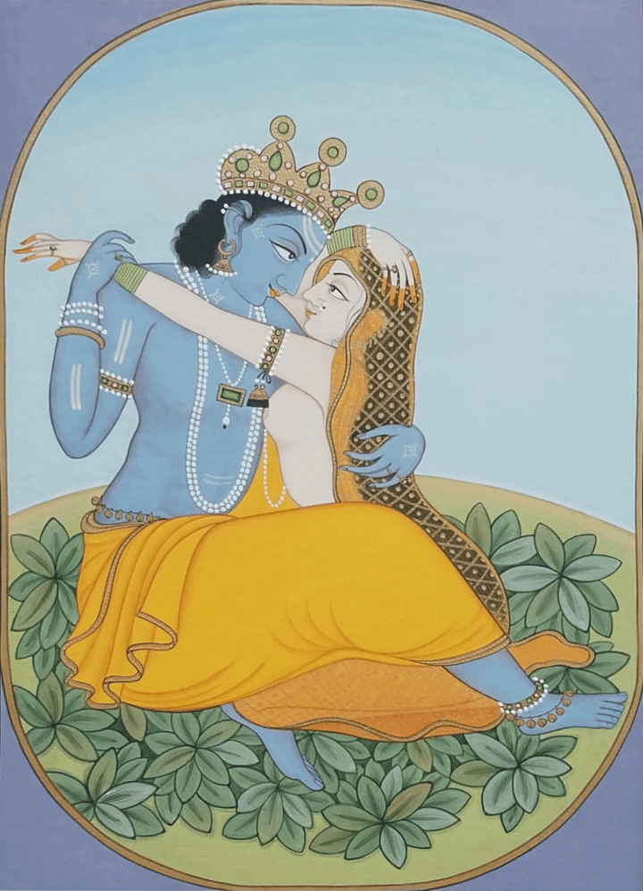 Yugal Chhavi in Kangra Miniature by Anshu Mohan Thumbnail