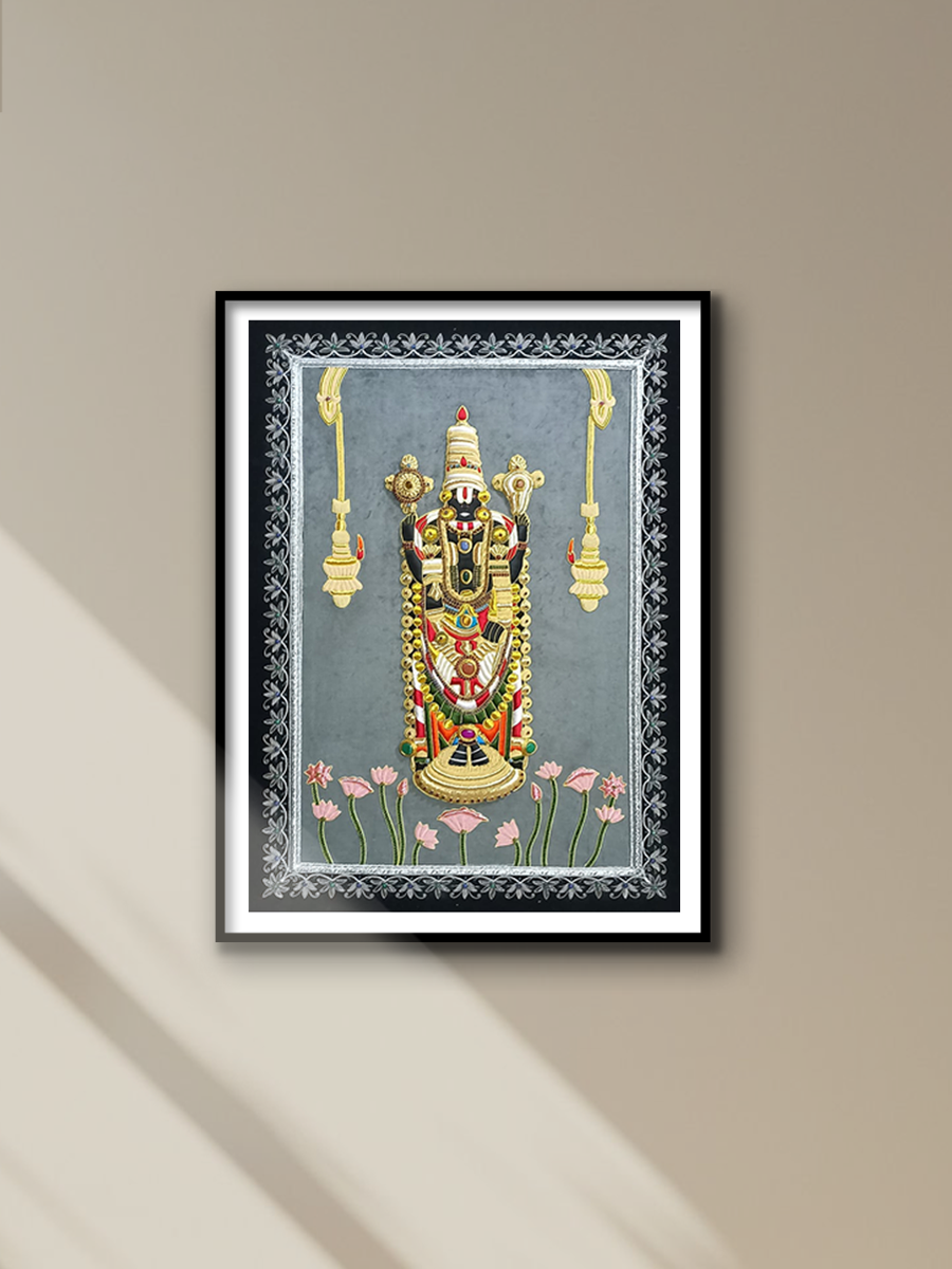 Tirupati Balaji in Kundan Zardosi by Mohd. Bilal for sale