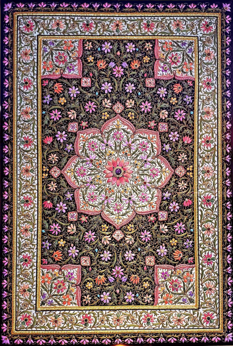 Buy Floral Carpet in Zardozi by Md. Bilal