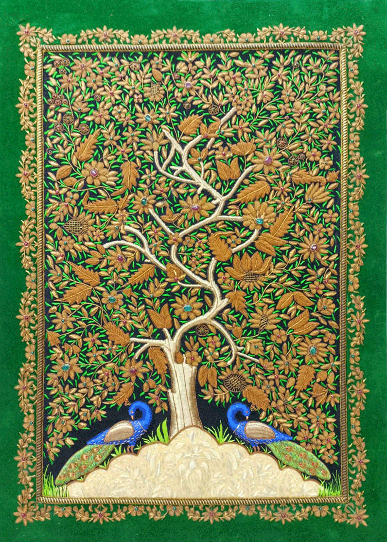 Buy Tree of Life in Zardozi by Md. Bilal