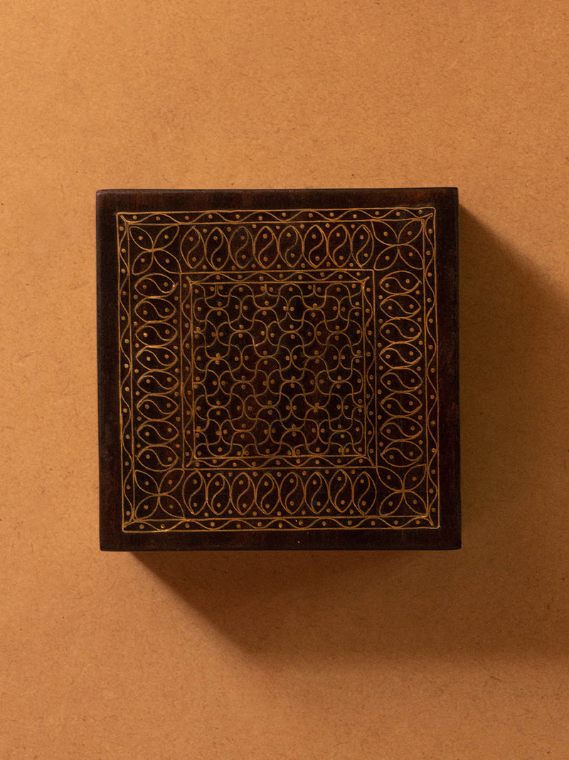 Shalki Box Zalbachi style Wooden Tarkashi Jewelry Box | for Sale at Memeraki