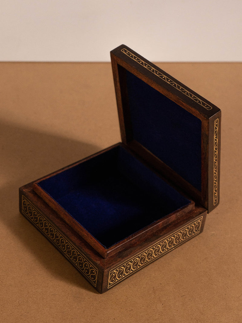 Shalki Box Zalbachi style Wooden Tarkashi Jewelry Box | for Sale at Memeraki