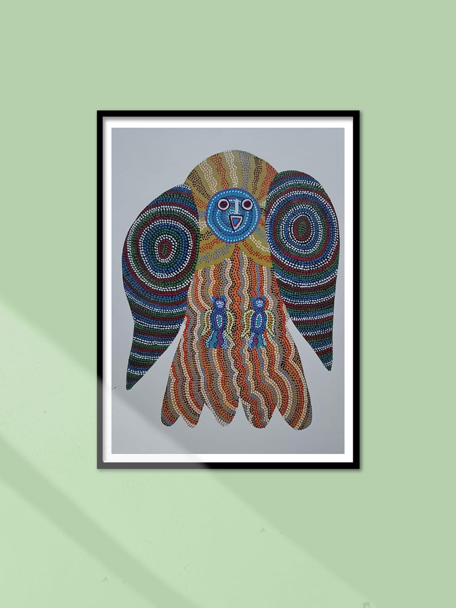 Shop A majestic owl Bhil art by Shersingh Bhabor