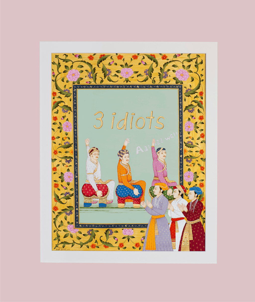 3 Idiots in Mughal Miniature by Mohan Prajapati Thumbnail