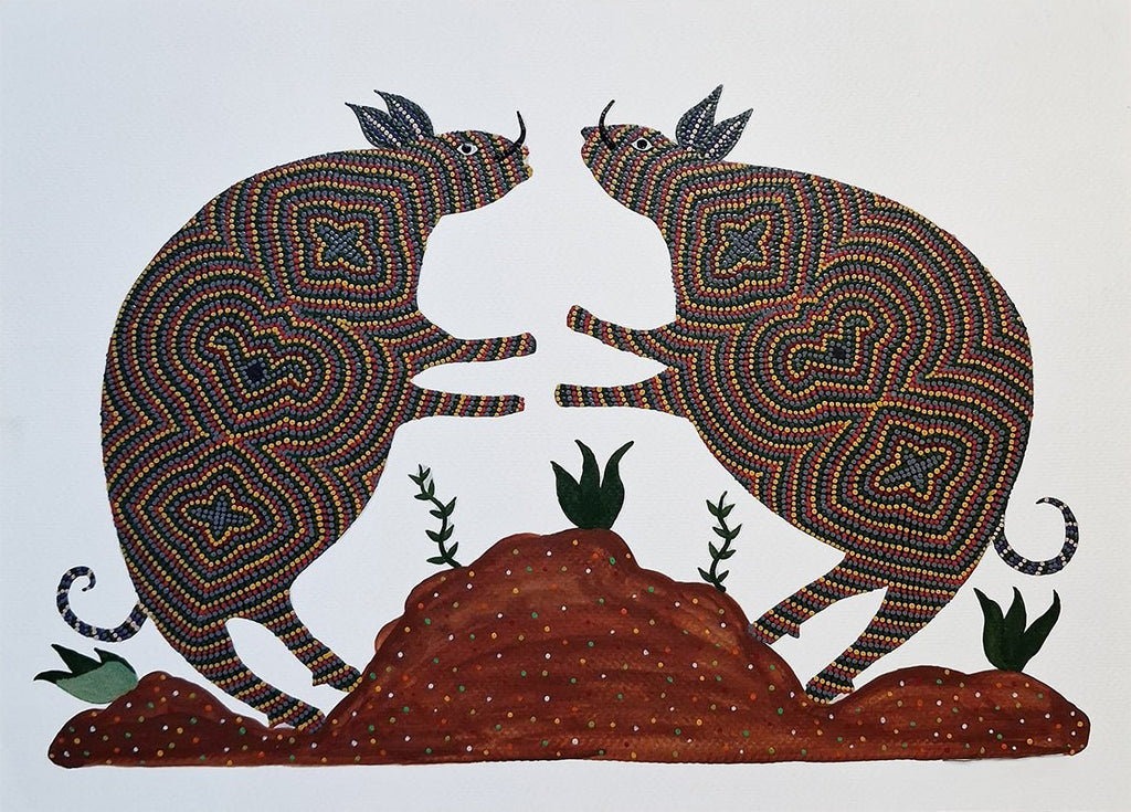 A Battle in the Wild: The Warthogs In Bhil by Kamlesh Parmar Thumbnail