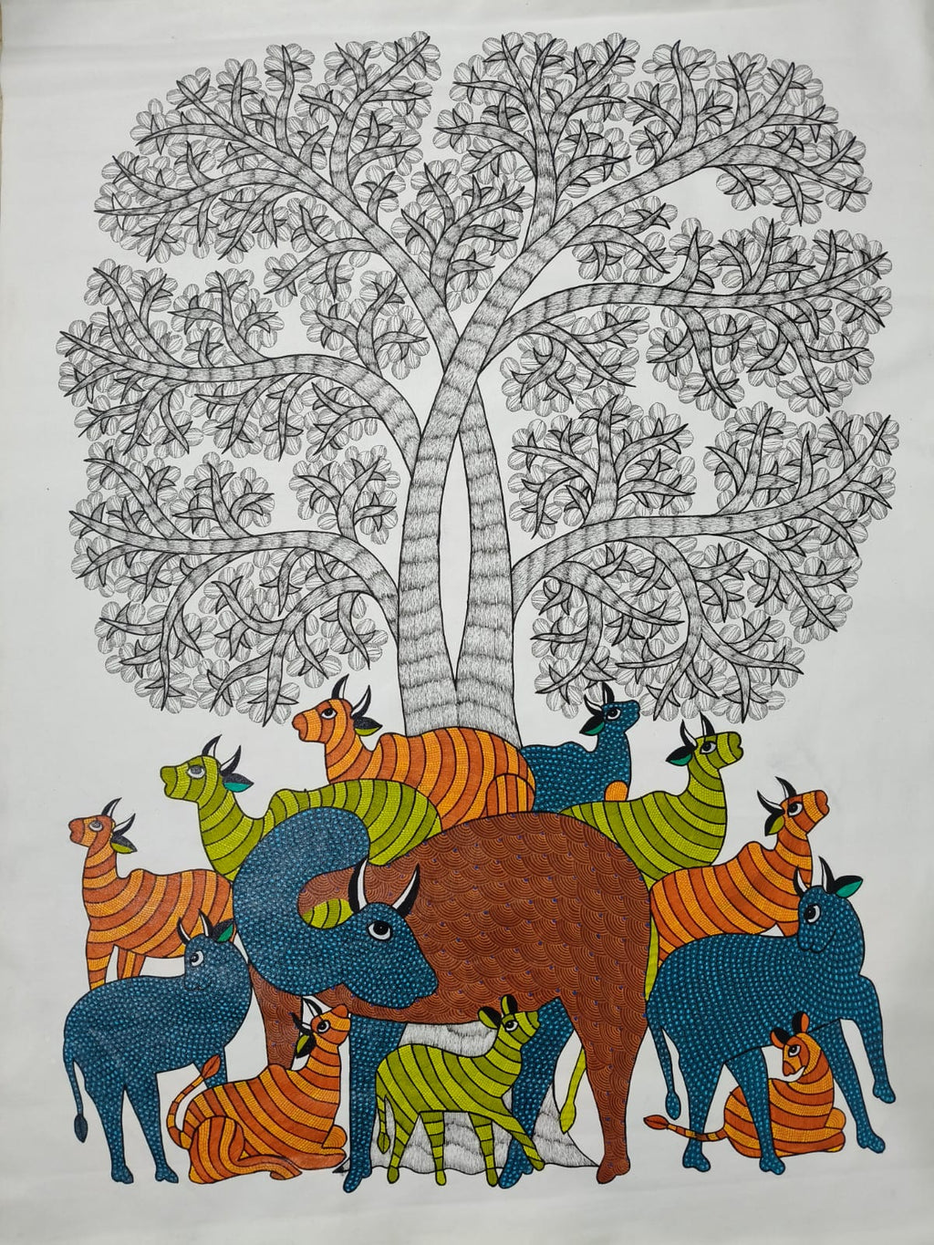 A Forest Gathering: A Gond Painting by Choti Tekam Thumbnail