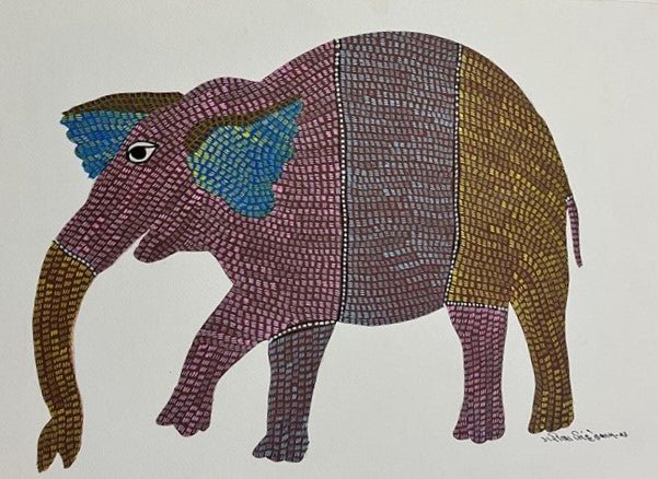 A Gentle Beast in Gond by Gareeba Singh Tekam Thumbnail