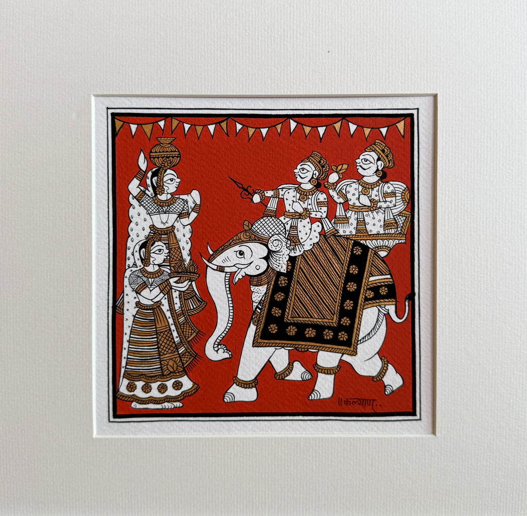 A Majestic Procession: The Royal Welcome in Phad Painting by Kalyan Joshi Thumbnail