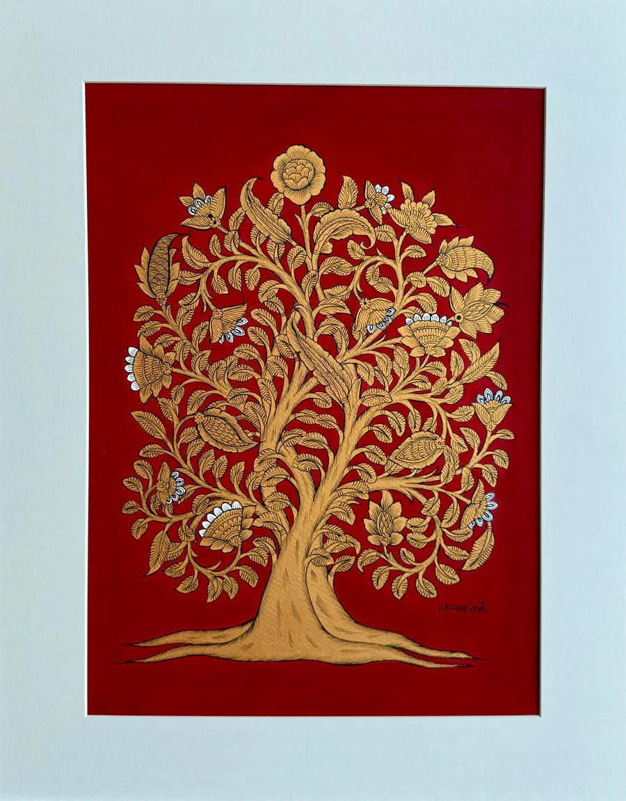 A Phad Painting set of trees by Kalyan Joshi Thumbnail