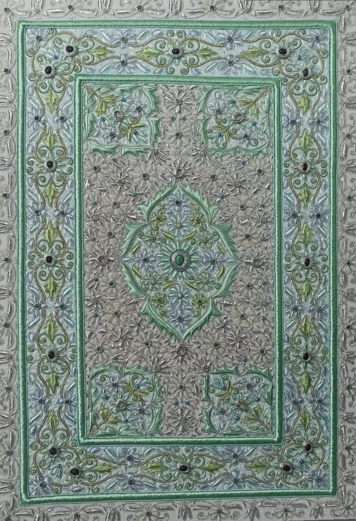 A Tapestry of Silver and Green in Zardozi by Md. Bilal Thumbnail