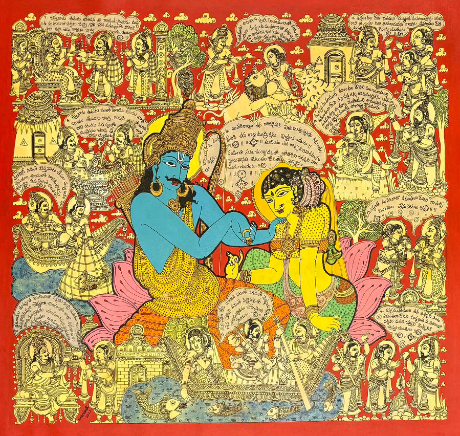 Abhijnanashakuntalam in Kalamkari Inspired Artby Harinath N Thumbnail