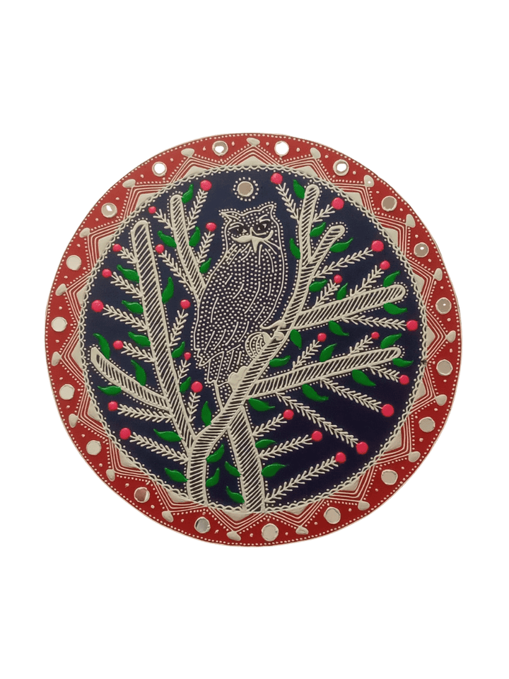 An Owl within the Branches in Mandana by Kaluram Meghvanshi Thumbnail