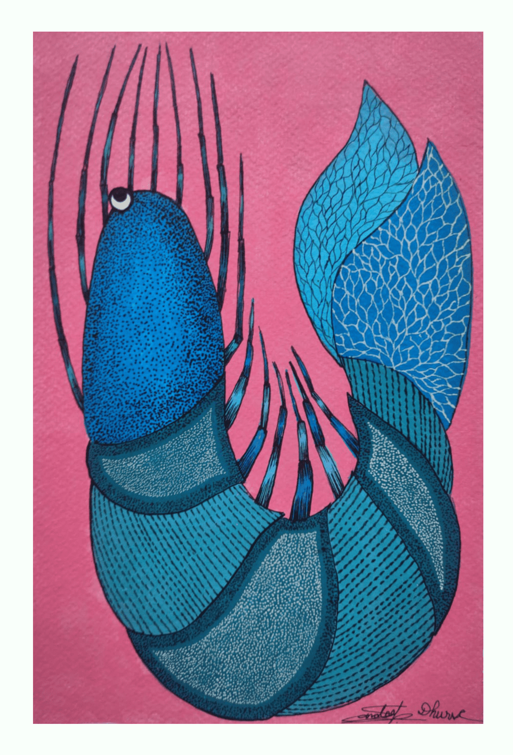 Aquatic Creature in Gond by Sandeep Dhurve Thumbnail
