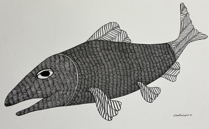 Aquatic Fins in Gond by Gareeba Singh Tekam Thumbnail