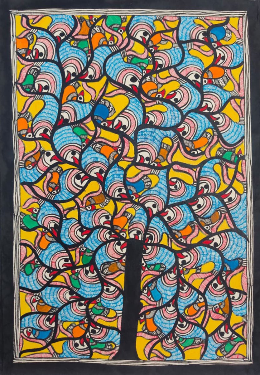 Aquatic tree of life in Madhubani by Ambika Devi Thumbnail
