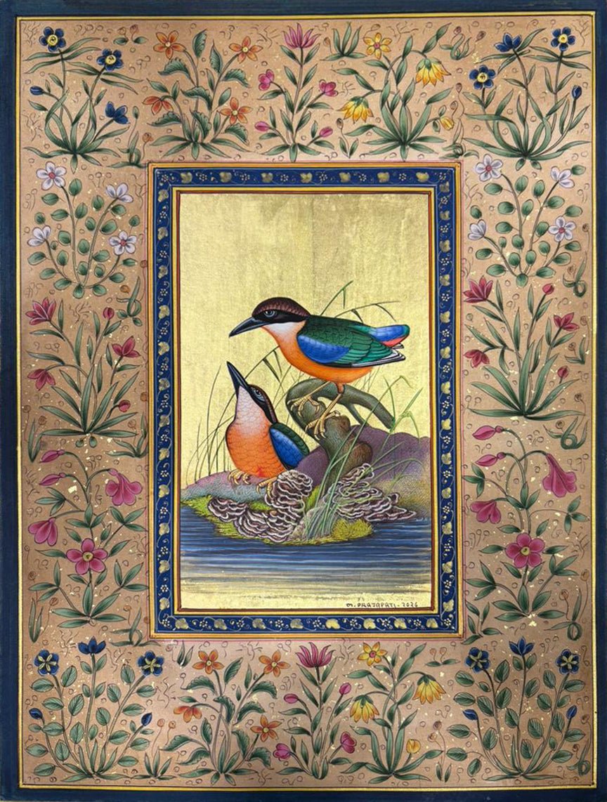 At the Water's Luminous Edge in Mughal Miniature by Mohan Prajapati Thumbnail