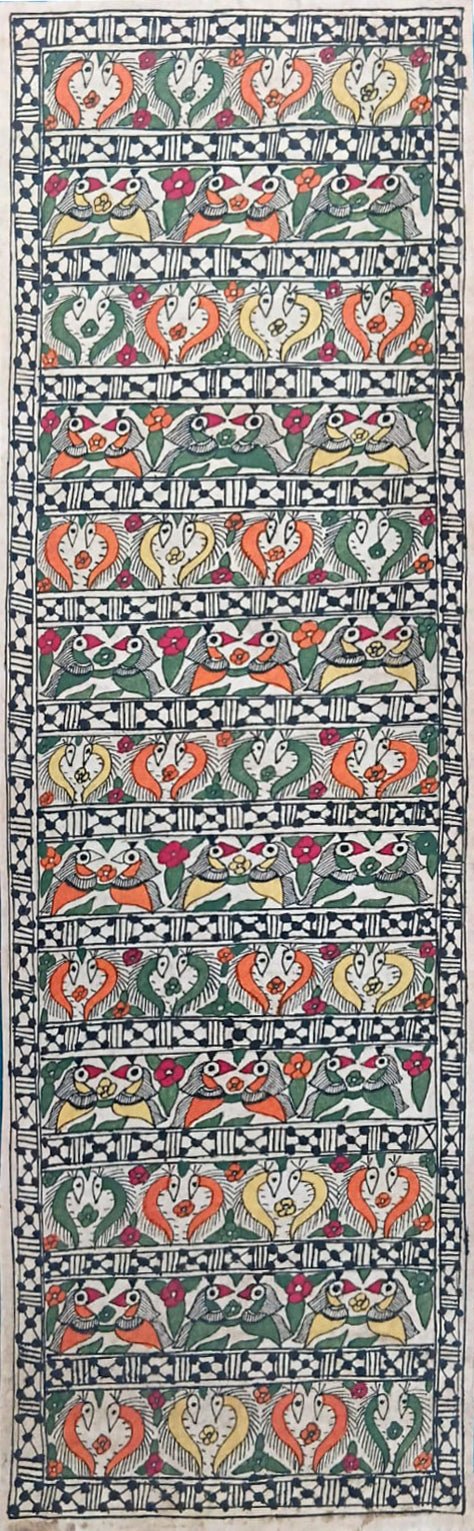 Avian Pairs in Harmony in Madhubani by Priti Karn Thumbnail