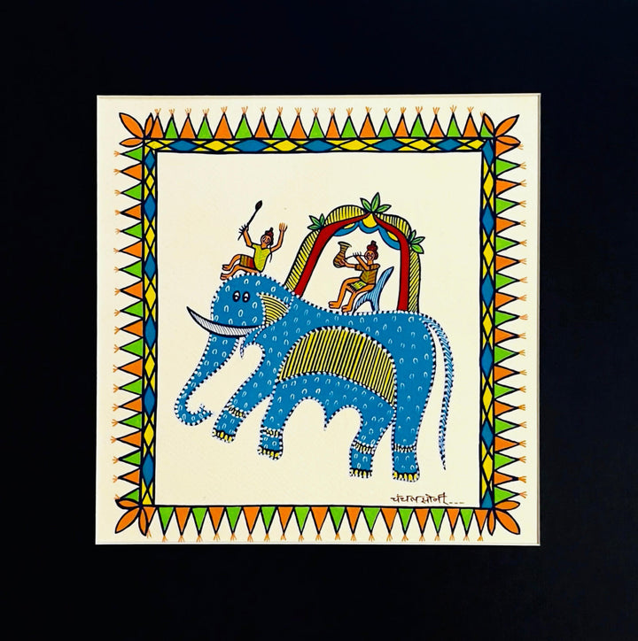 Baba Ganeh's Galloping Ride in Pithora Art by Chanchal Soni Thumbnail