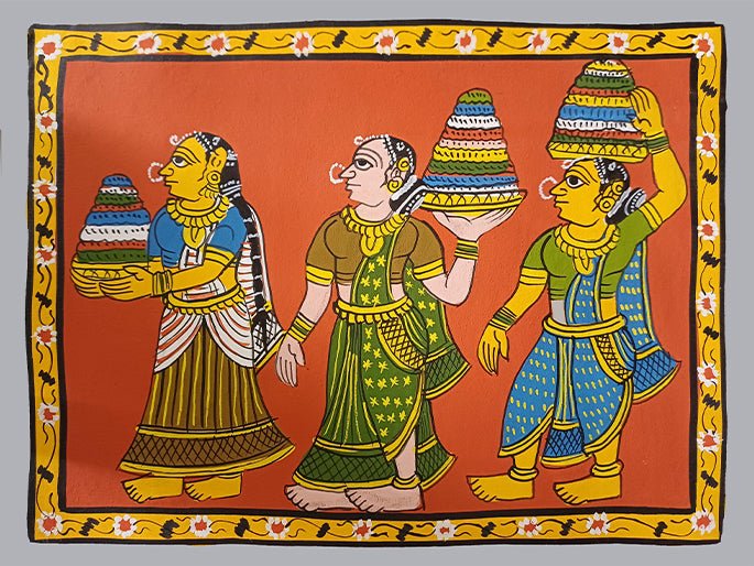 Bathukamma: The Floral Celebration In Cheriyal Scroll by Sai Kiran Thumbnail